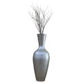 Uniquewise Tall Floor Vase, 37 Inch Bamboo Vase, Modern Silver Vase Large Flower Holder, Vase for Home Decor QI003713.SI